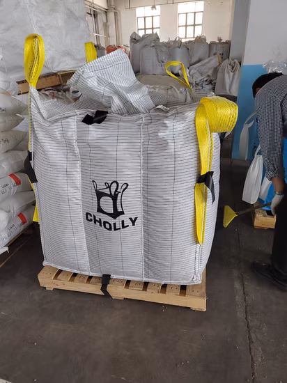 Tipo D FIBC Crohmiq azul/branco para transporte de pó químico